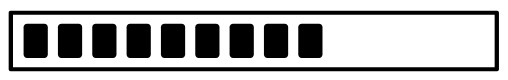 White bar with 9 Black boxes filling box two thirds full
